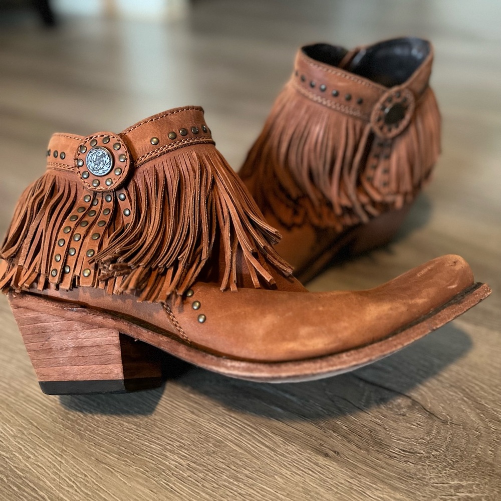 Liberty Black fringe booties